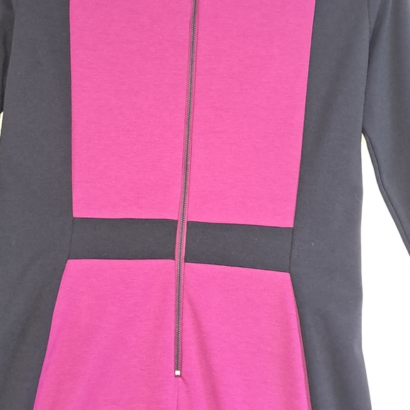 Narciso Rodriguez Design Nation Dress Mulberry Black Long Sleeve Sheath Medium - Picture 6 of 16